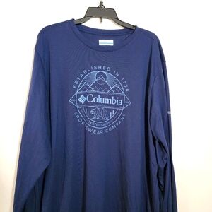 Columbia Omni-wick Men's navy blue long sleeve T-shirt Top size XL